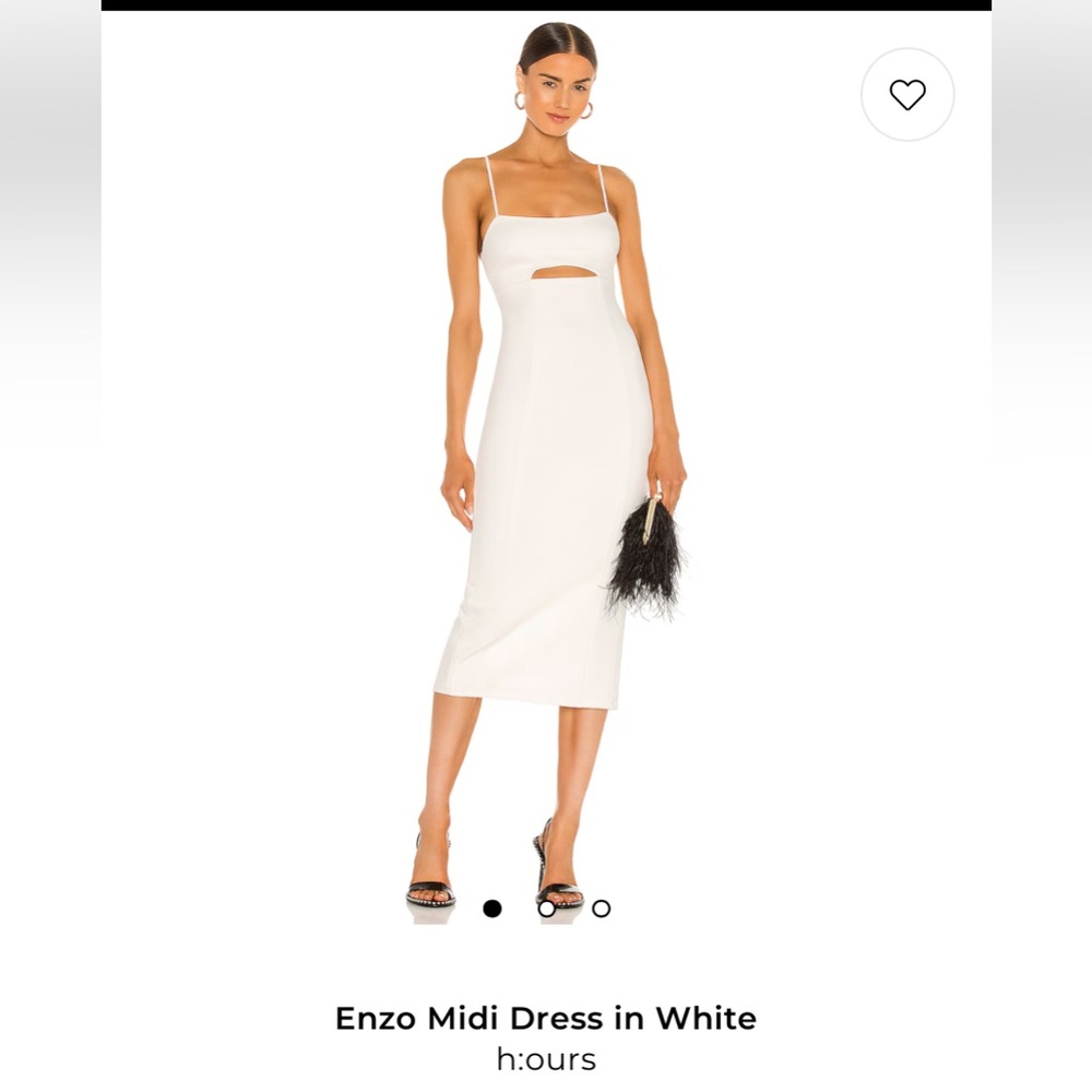 h:ours Enzo Midi Dress in White